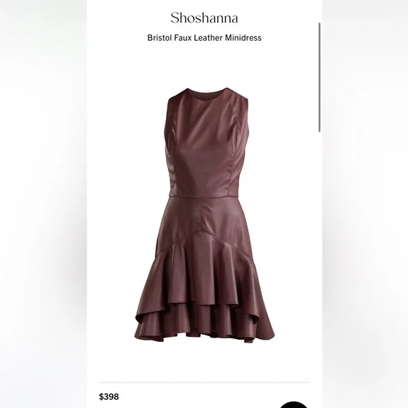 SHOSHANNA Bristol Faux Leather Minidress Size 2 NWT - Picture 7 of 10